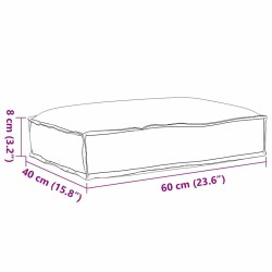 Coussin de Palette pour siège Taupe 60x40x8 cm Tissu Oxford 