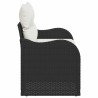 Canapé de jardin 2 places avec coussins en poly rattan noir 