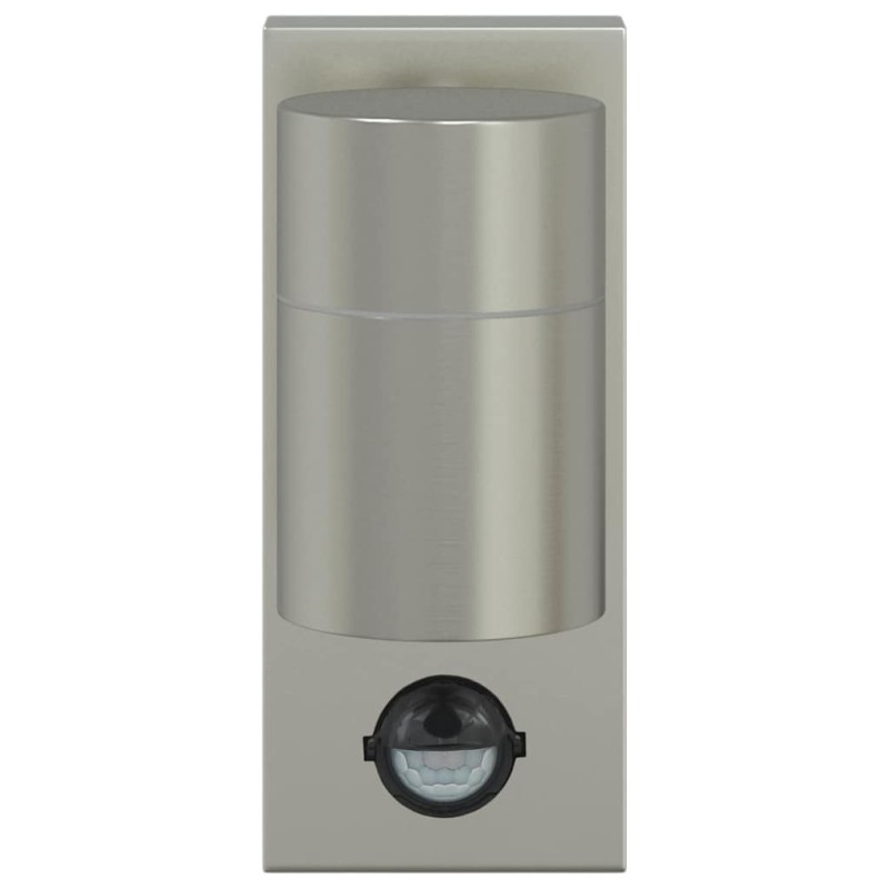 Applique murale extérieure avec détecteur argent en inox IP44 