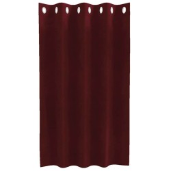 Rideaux occultants avec œillets 2 pièces Rouge bordeaux Velours 