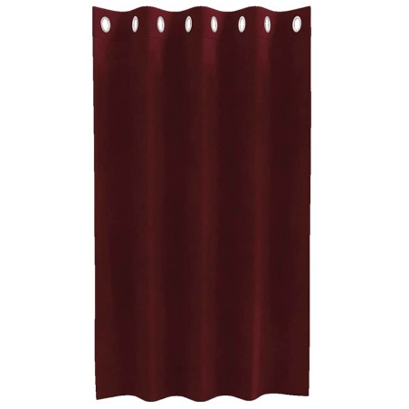 Rideaux occultants avec œillets 2 pièces Rouge bordeaux Velours 