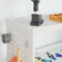 Chariot à outils Blanc 75 x 35 x 73 cm Acier peint par poudre 