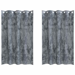 Rideaux en velours , 2 pièces, avec œillets, gris argenté, 140x175 cm. 