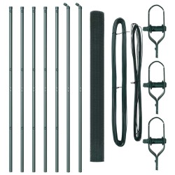 Set de poteaux de clôture Ensemble de 2 Vert Acier recouvert de PVC 