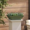 Set de 5 jardinières en bol pour le jardin, en vert olive, dimensions 50x50x15 cm en acier. 