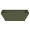 Set de 5 jardinières en bol pour le jardin, en vert olive, dimensions 50x50x15 cm en acier. 