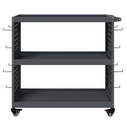 Chariot à outils avec étagère avec roue avec stockage Anthracite 75 x 35 x 73 cm Métal 