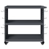 Chariot à outils avec étagère avec roue avec stockage Anthracite 75 x 35 x 73 cm Métal 