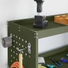 Chariot à outils avec étagère avec roue avec stockage Vert olive 75 x 35 x 73 cm 