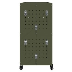 Chariot à outils avec étagère avec roue avec stockage Vert olive 75 x 35 x 73 cm 