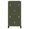 Chariot à outils avec étagère avec roue avec stockage Vert olive 75 x 35 x 73 cm 