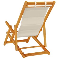 Chaises de plage pliantes 2 pcs Taupe en bois d'acacia et Textilène 