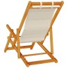 Chaises de plage pliantes 2 pcs Taupe en bois d'acacia et Textilène 