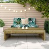 Repose-pied de jardin 120x80 cm bois de pin imprégné 
