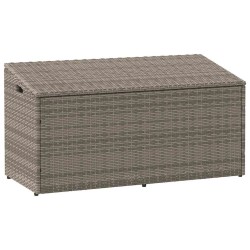 Boîte de rangement de jardin gris 110x50x58 cm résine tressée 