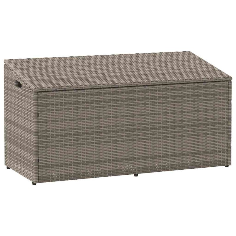 Boîte de rangement de jardin gris 110x50x58 cm résine tressée 