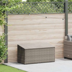 Boîte de rangement de jardin gris 110x50x58 cm résine tressée 
