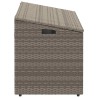 Boîte de rangement de jardin gris 110x50x58 cm résine tressée 