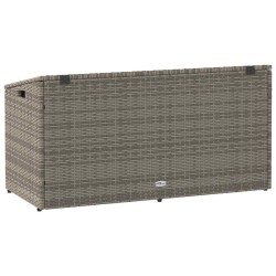 Boîte de rangement de jardin gris 110x50x58 cm résine tressée 