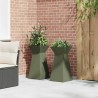 Pots de jardin en forme de pilier , 2 pièces, avec bol vert olive, dimensions 35x35x73 cm, en acier. 