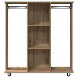 Armoire avec roulettes en chêne artisan 102x38x110 cm en bois d'ingénierie 