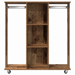 Armoire sur roues en vieux bois 102x38x110 cm en bois d'ingénierie 