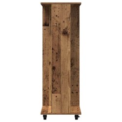 Armoire sur roues en vieux bois 102x38x110 cm en bois d'ingénierie 
