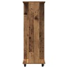 Armoire sur roues en vieux bois 102x38x110 cm en bois d'ingénierie 