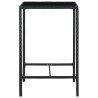 Table de bar de jardin Noir 70x70x110cm Résine tressée et verre 