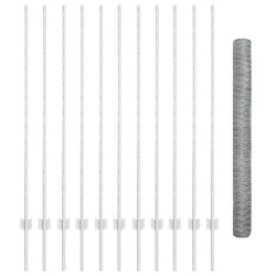 Poteaux de clôture 22 pcs U-Channel 140 cm Acier galvanisé 