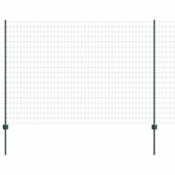 Clôture Euro avec 5 poteaux U verte 1.6x10 m en acier 