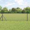 Clôture en fil soudé avec 13 poteaux Gris 0.6x25 m Acier 