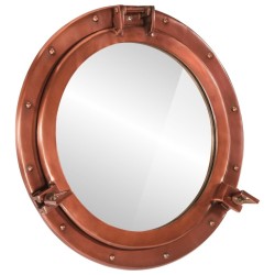Miroir en forme de hublot mural Ø50 cm aluminium et verre 