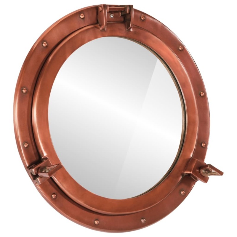 Miroir en forme de hublot mural Ø50 cm aluminium et verre 