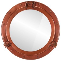 Miroir en forme de hublot mural Ø50 cm aluminium et verre 