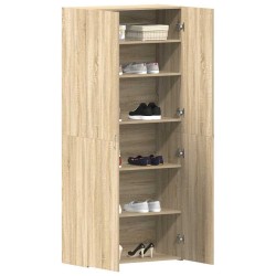 Meuble à chaussures Chêne Sonoma 80x35,5x180 cm Bois d'ingénierie 