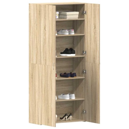 Meuble à chaussures Chêne Sonoma 80x35,5x180 cm Bois d'ingénierie 