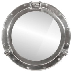 Miroir en forme de hublot mural Ø50 cm aluminium et verre 