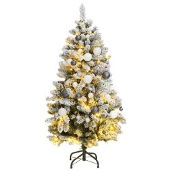 Sapin de Noël artificiel articulé 150 LED et boules 150 cm 