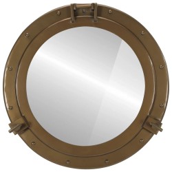Miroir en forme de porthole mural Ø50 cm aluminium et verre 