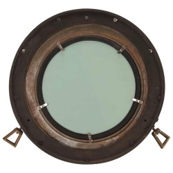Miroir en forme de porthole mural Ø50 cm aluminium et verre 
