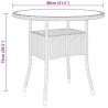 Table de jardin Ø80x75 cm Verre trempé/résine tressée Beige 