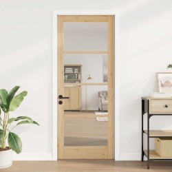 porte intérieure avec verre "ORKDAL" 83x211x4 cm en bois de pin massif 