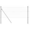 Jeu de Poteaux de Clôture Argent 0.8 x 25 m Acier galvanisé 