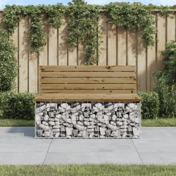 Banc de jardin design gabion 103x70x65 cm bois de pin imprégné 