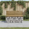 Banc de jardin design gabion 103x70x65 cm bois de pin imprégné 
