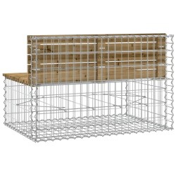 Banc de jardin design gabion 103x70x65 cm bois de pin imprégné 