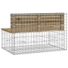 Banc de jardin design gabion 103x70x65 cm bois de pin imprégné 
