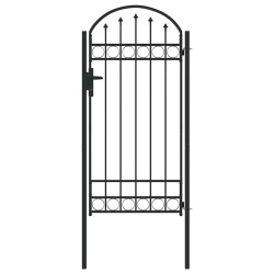 Porte de Clôture Gris 100 x 250 cm Acier peint par poudre 