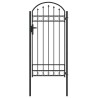 Porte de Clôture Gris 100 x 250 cm Acier peint par poudre 